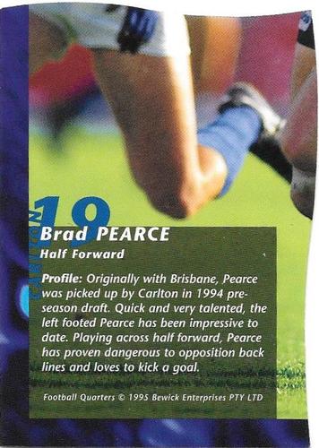 1995 Bewick Enterprises AFLPA Football Quarters Series Two #20 Brad Pearce Back